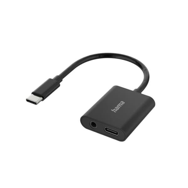 Hama Audio Adapter 2-i-1 USB-C-St. - 3,5 mm jack/USB-C tilslutning. Lyd + opladning