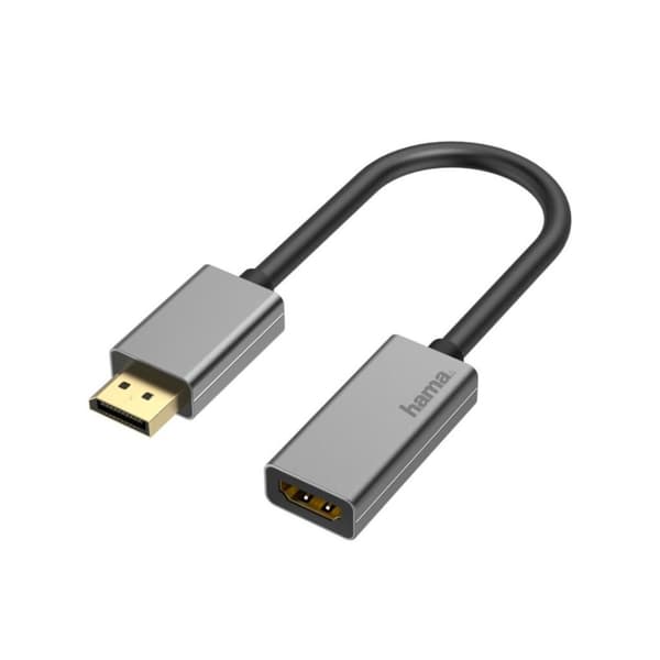 Hama videoadapter DisplayPort-kontakt - HDMI™-anslutning Ultra-HD 4K@60Hz aluminium
