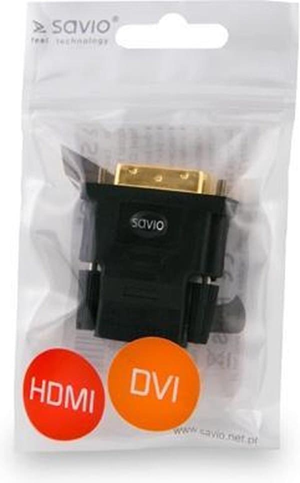 Savio CL-21 kabel kønsskifter DVI HDMI Sort