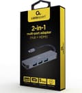Pikkukuva 4 / 5: Gembird A-CM-COMBO2-01 USB Type-C 2-in-1 -moniporttisovitin (keskitin + HDMI)