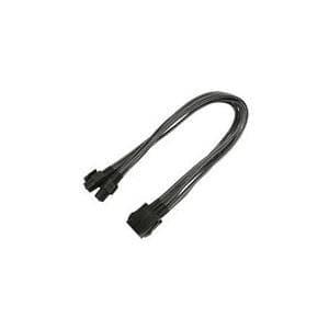 Nanoxia - Strømforsyningsforlængerkabel - 8-benet EPS12V (4+4) (M) til 8-benet EPS12V (W) - 30 cm - kulstof