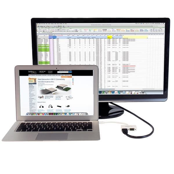 StarTech.com A/V-reseadapter: 2-i-1 Mini DisplayPort till HDMI eller VGA-omvandlare Vit