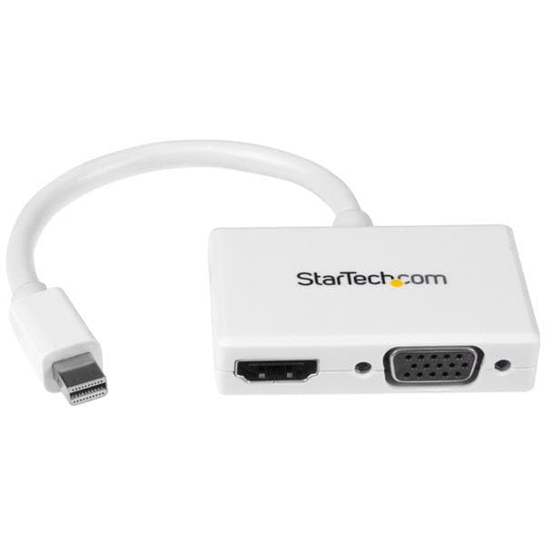 StarTech.com A/V-reseadapter: 2-i-1 Mini DisplayPort till HDMI eller VGA-omvandlare Vit