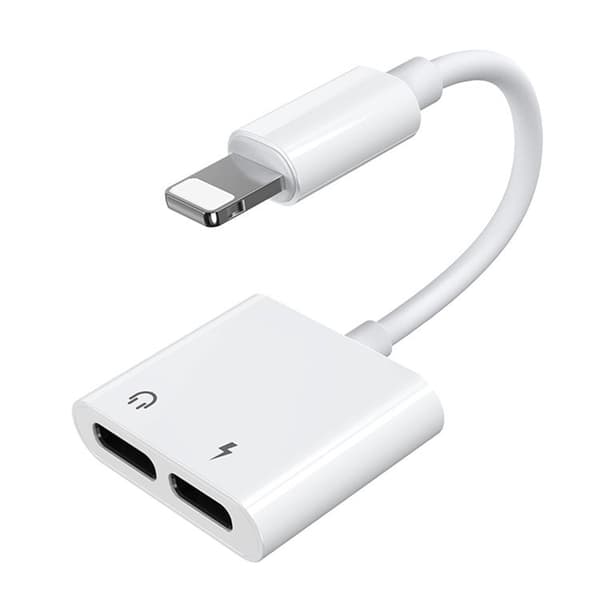 Joyroom adapter hovedtelefon splitter Lyn - 2x Lightning hvid