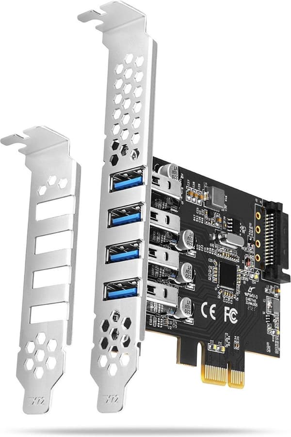 AXAGON PCEU-43RS PCIe Adapter 4x USB3.0 UASP VIA, 15-stifts SATA-strömförsörjning (PCEU-43RS)