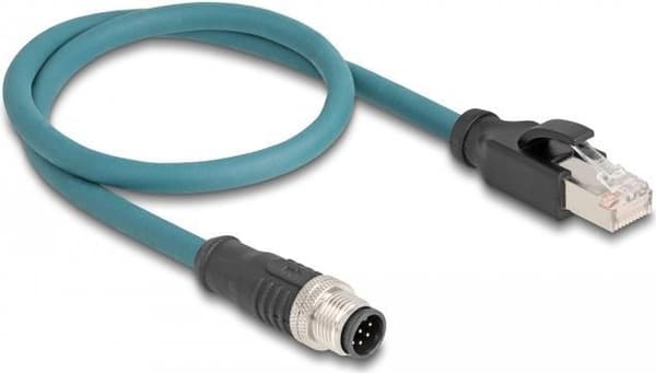 DeLOCK 60075 kabeladapter M12 RJ-45 sort - turkis (60075)