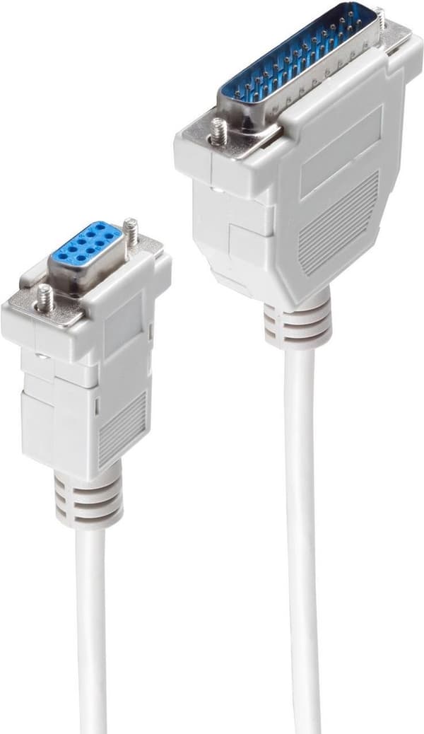 shiverpeaks ®-BASIC-S modemkabel, 9-benet. Sub D kobling til 25-polet. Sub D-stik, modemdiagram, 9-leder, med snap-on hætter, 3,0 m (BS78065-3)