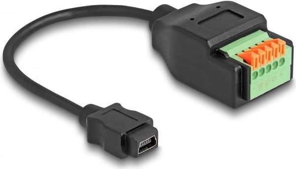 Delock - USB-adapter - 5-stifts anslutningsblock till mini-USB typ B (W) - USB2.0 - 15cm - svart (66252)
