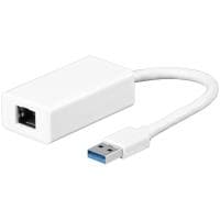 Wentronic Goobay USB 3.0 Gigabit Ethernet-nätverksomvandlare, 0,1 m - för att ansluta en PC/MAC med USB-port till ett Ethernet-nätverk (95442) Vit
