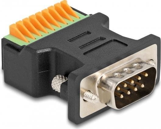 Delock - Seriell adapter - 9-stifts anslutningsblock till DB-9 (M) - tumskruvar - svart (66558)