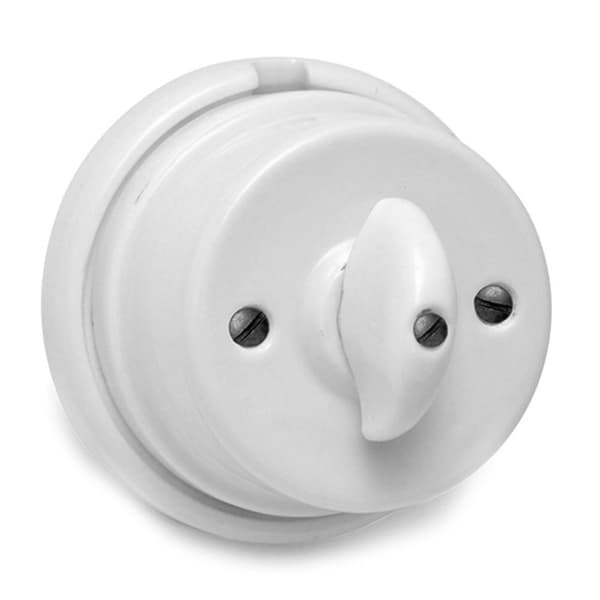 Edm Klassisk Vintage Porcelænssløjfekontakt 10a 250v Hvid
