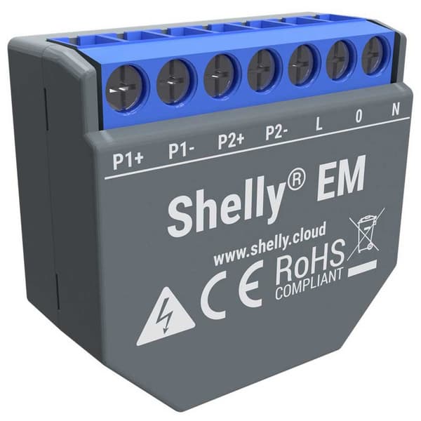 Shelly Wlan Strømmåler Em 2x 120a Sort