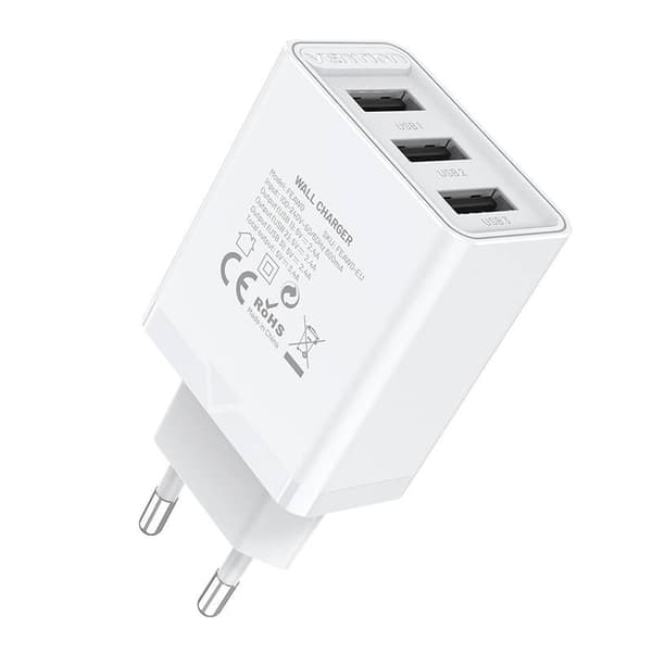 Alimentator retea Vention, 36W, 3 x USB-A, alb, "FEAW0-EU" (timbru verde 0.18 lei) - 6922794761582
