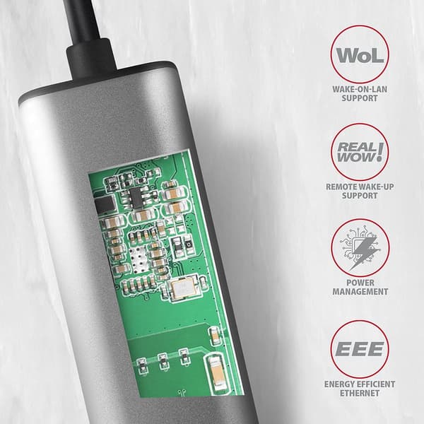 ADE-25RC SUPERSPEED USB-C 2.5 GIGABIT ETHERNETCompact aluminum USB-C 3.2 Gen 1 2.5 Gigabit Ethernet 10/100/1000/2500 Mbit adapter with automatic insta