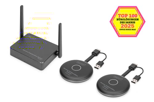 Przedłużacz/Extender HDMI system pracy zespołowej, bezprzewodowy 50m 4K 60Hz 5GHz (zestaw) Sort, Grå