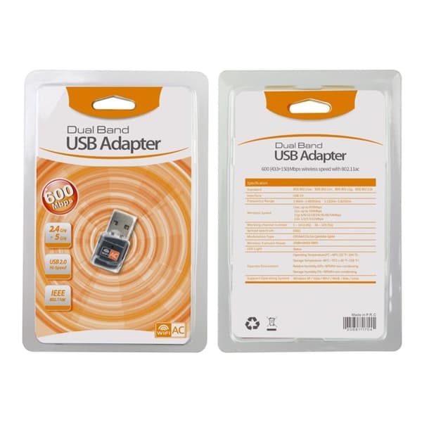 RoGer USB WiFi Dual Band Adapter 802.11ac / 600mbps / RTL8811cu