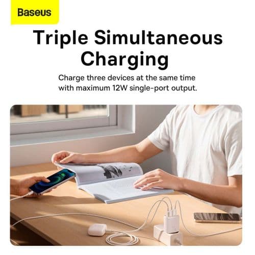 Baseus Compact Wall Charger 3 x USB / 17W