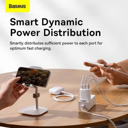 Baseus Compact Wall Charger 3 x USB / 17W Vit
