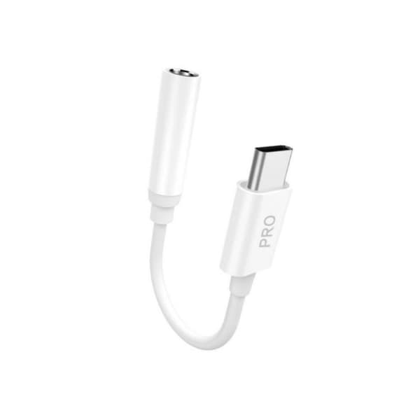 Adapter Dudao L16CPro USB-C to Jack 0,1m (white)