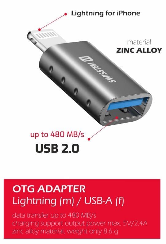 Swissten OTG Adapter Lightning to USB Connection