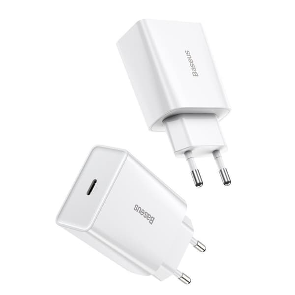 Baseus Travel Charger Speed Mini 1C Quick Charger 20W EU White (CCFS-SN02)