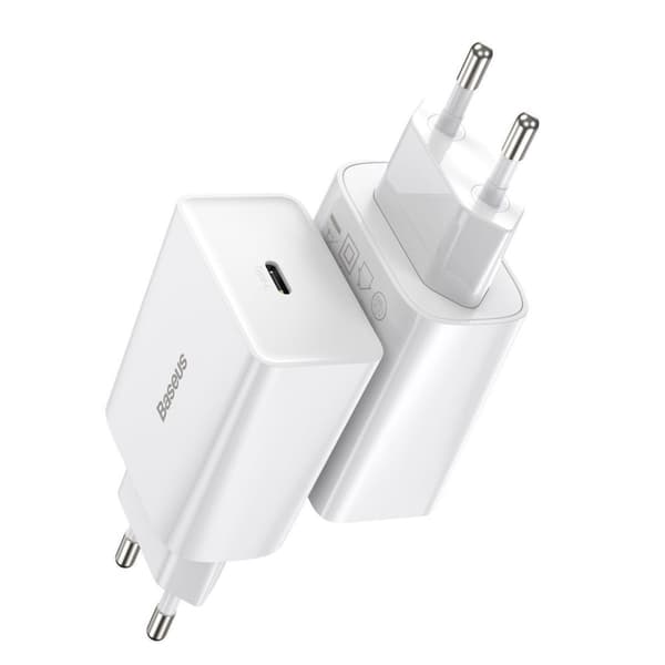 Baseus Travel Charger Speed Mini 1C Quick Charger 20W EU White (CCFS-SN02)