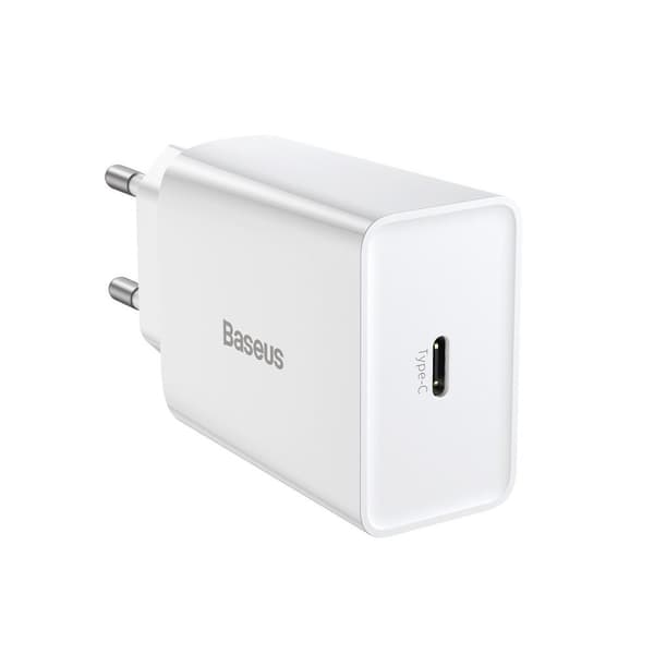 Baseus Travel Charger Speed Mini 1C Quick Charger 20W EU White (CCFS-SN02)