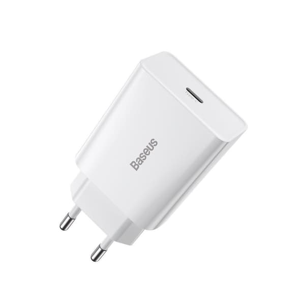 Baseus Travel Charger Speed Mini 1C Quick Charger 20W EU White (CCFS-SN02)