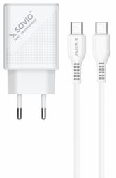 Ładowarka sieciowa USB Quick Charge Power Delivery 3.0 18W +1m kabel USB typ C, LA-05 C Hvit