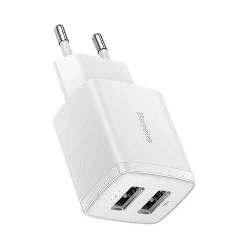 Baseus Compact Wall Charger 2 x USB / 10,5w Hvid