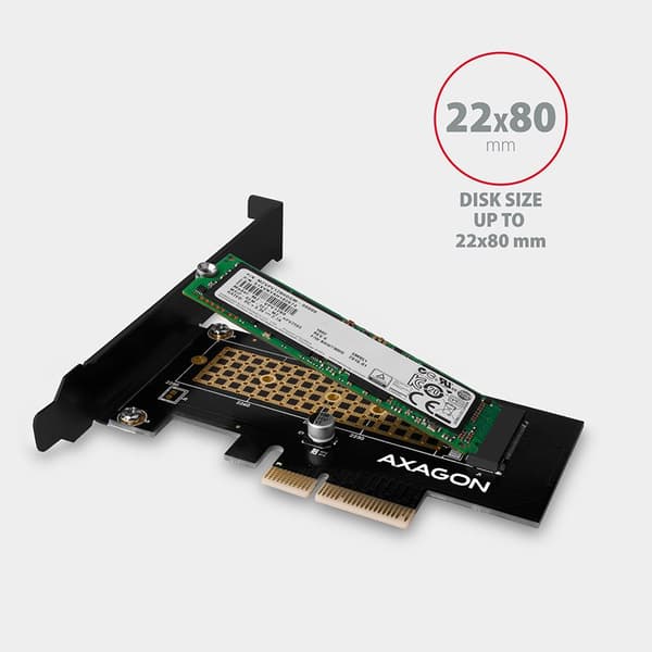 Axagon PCEM2-ND PCIE 2X NVME M.2 CONTROLLERPCI-Express x8 internal controller for connecting two NVMe M.2 SSD disks to a computer. Supports main board