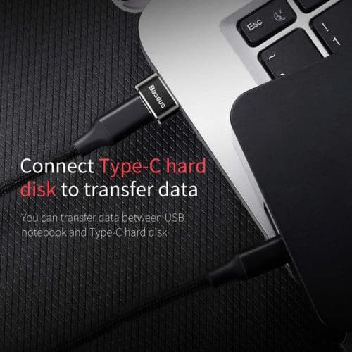 Adapteris Baseus Converter USB Male To Type-C Female Black