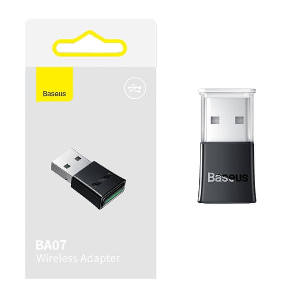 Baseus HUB BA07 Bluetooth USB Adapter BT 5.3, with LED indicator, 20m range, Black (ZJBA010001)