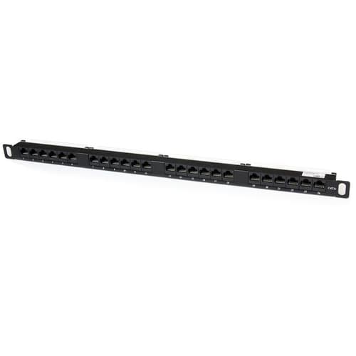 24 PORT 0.5U CAT5E PATCH PANEL/. Svart