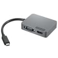 Miniatyrbillede 1 af 4: Lenovo Til Hdmi/vga-adapter Usb C Grå