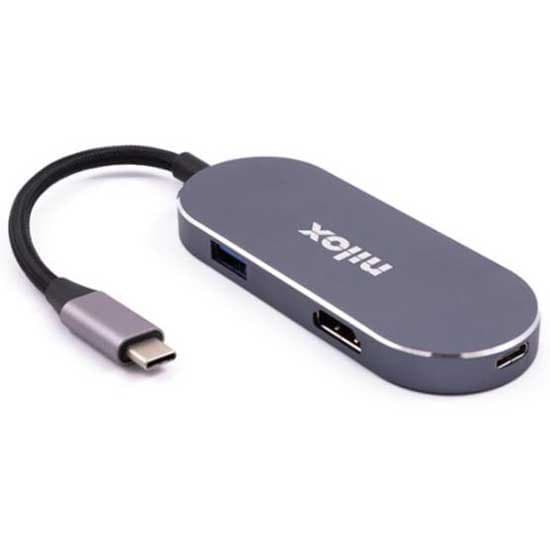 Nilox Til Usb Usb C 3.0 Hub Grå