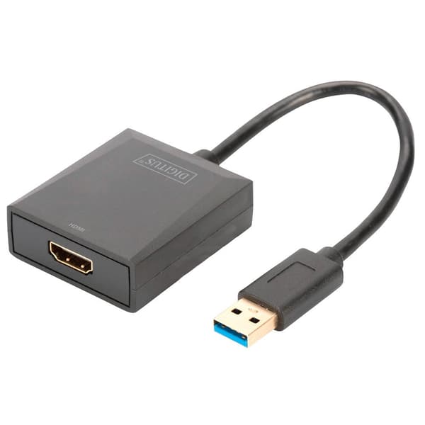 Digitus Usb 3.0 To Hdmi Adapter Grå Sort