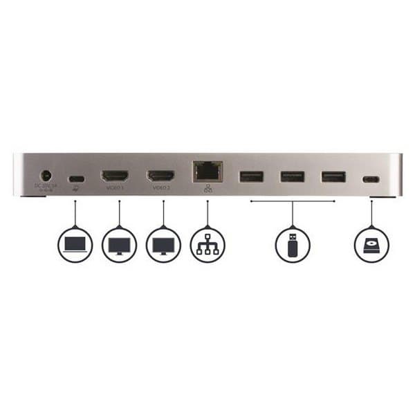 Startech Asema Usb-c Musta,Hopeinen