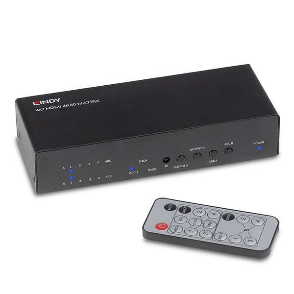 Lindy Hdmi-omkopplare 4x2 Svart