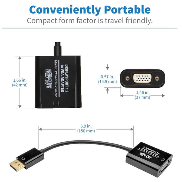 Eaton Displayport Til Vga-adapter P134-06n-vga-v2 Søvfarvet