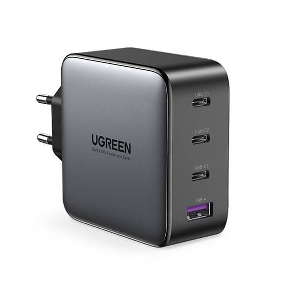 INCARCATOR retea Ugreen, "CD226" Quick Charge 4, 100W GaN, 3 x USB Type-C 5V/3A, 1 x USB,  negru "40747" (timbru verde 0.18 lei) - 6957303847471 Svart