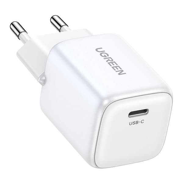 INCARCATOR retea Ugreen, Nexode "CD318" Quick Charge 20W GaN, 1 x USB Type-C 5V/3A, alb "15324" (timbru verde 0.18 lei) - 6941876213245 Hvit