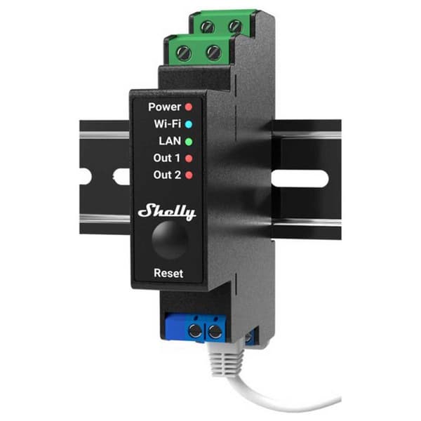 Shelly Wlan Smart Relæ Pro 2pm 25a Sort