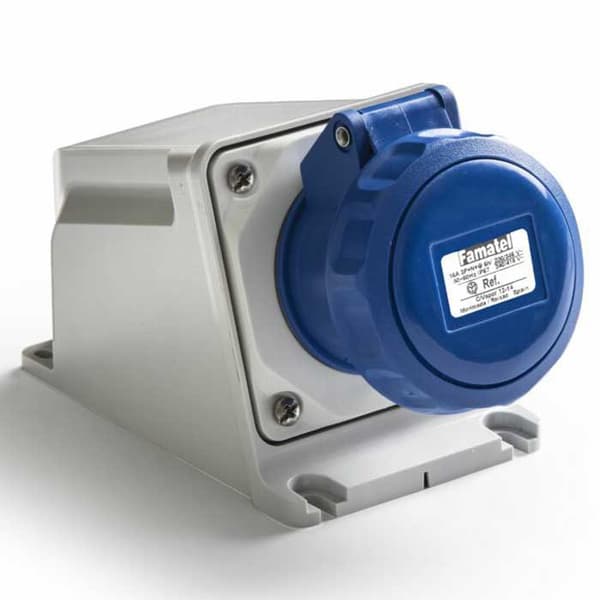 Famatel Industriel Overfladebase 2p+t 32a 230v Ip67 Blå