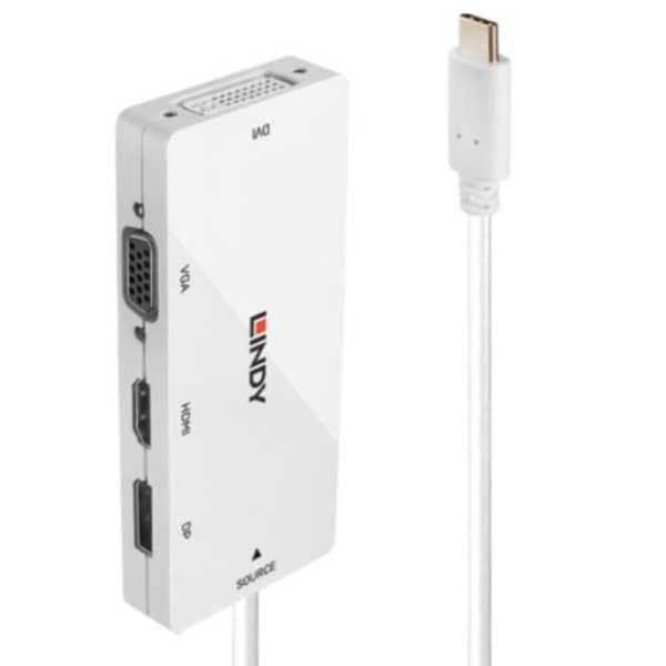 Lindy Usb C Til Multiport Adapter 43279 Hvid