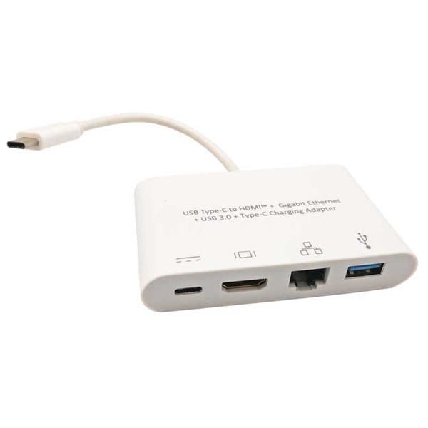 Euroconnex 0326 Rj45/hdmi/usb-c/usb-a Til Rj45/hdmi/usb-c/usb-a Adapter Hvid