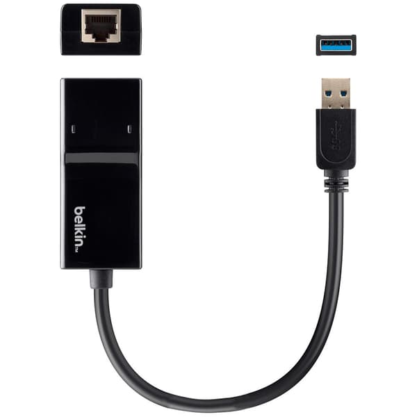 Belkin Usb 3.0 Gigabit Ethernet Adapter 10/100/1000mbps Svart Svart