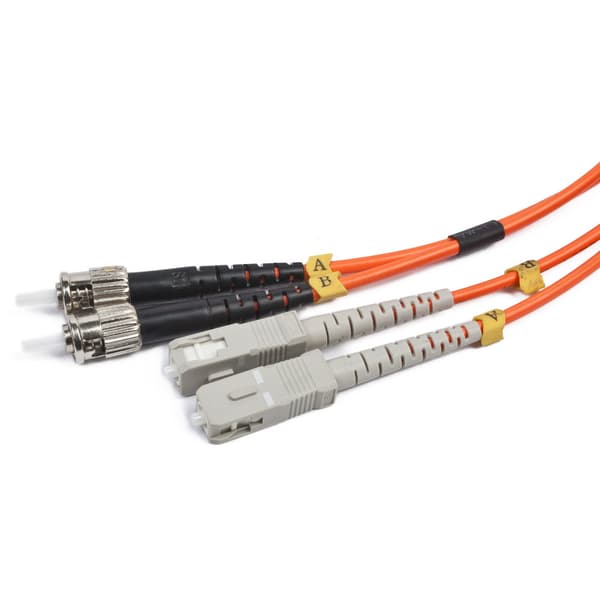 Fiberoptisk kabel Duplex ST til SC 1m
