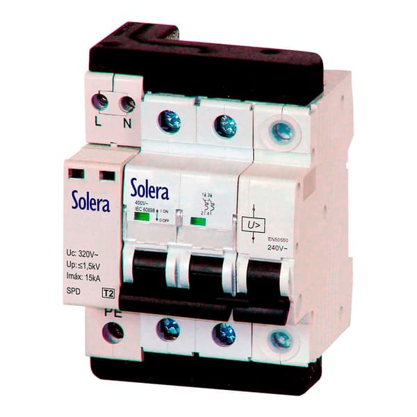 Solera 10a Magnetoterminen Ahdas Napa Positiivinen Ja Neutraali Valkoinen