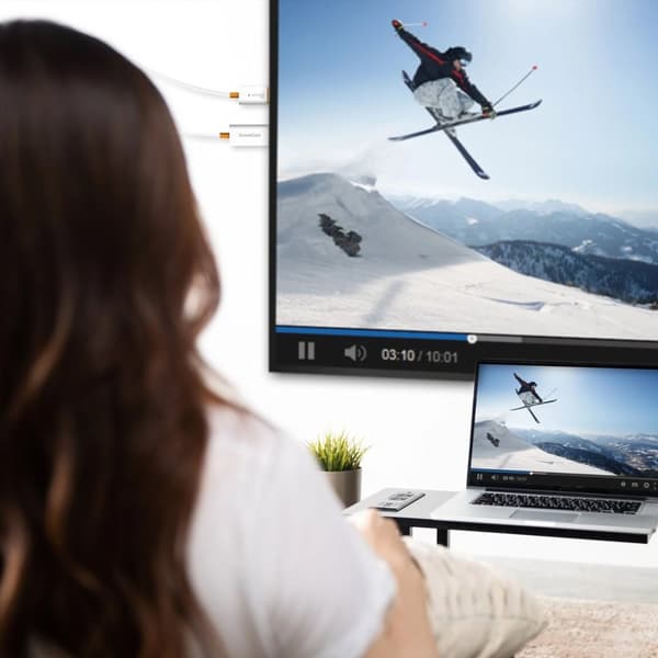 Tilbage til toppen og lyd/video med j5create ScreenCast HDMI™ trådløs skærm; farve biały JVAW56-N